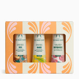 Hand Care Trio set, front view, with three hand creams