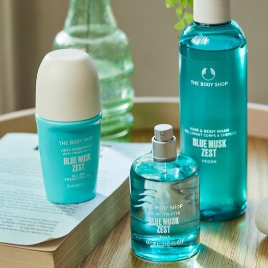 The Body Shop Blue Musk Zest Hair And Body Wash