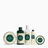 Ultimate White Tea & Elderflower gift set, including shower gel, body yogurt, hand moisturiser and fragrance, on a neutral background.
